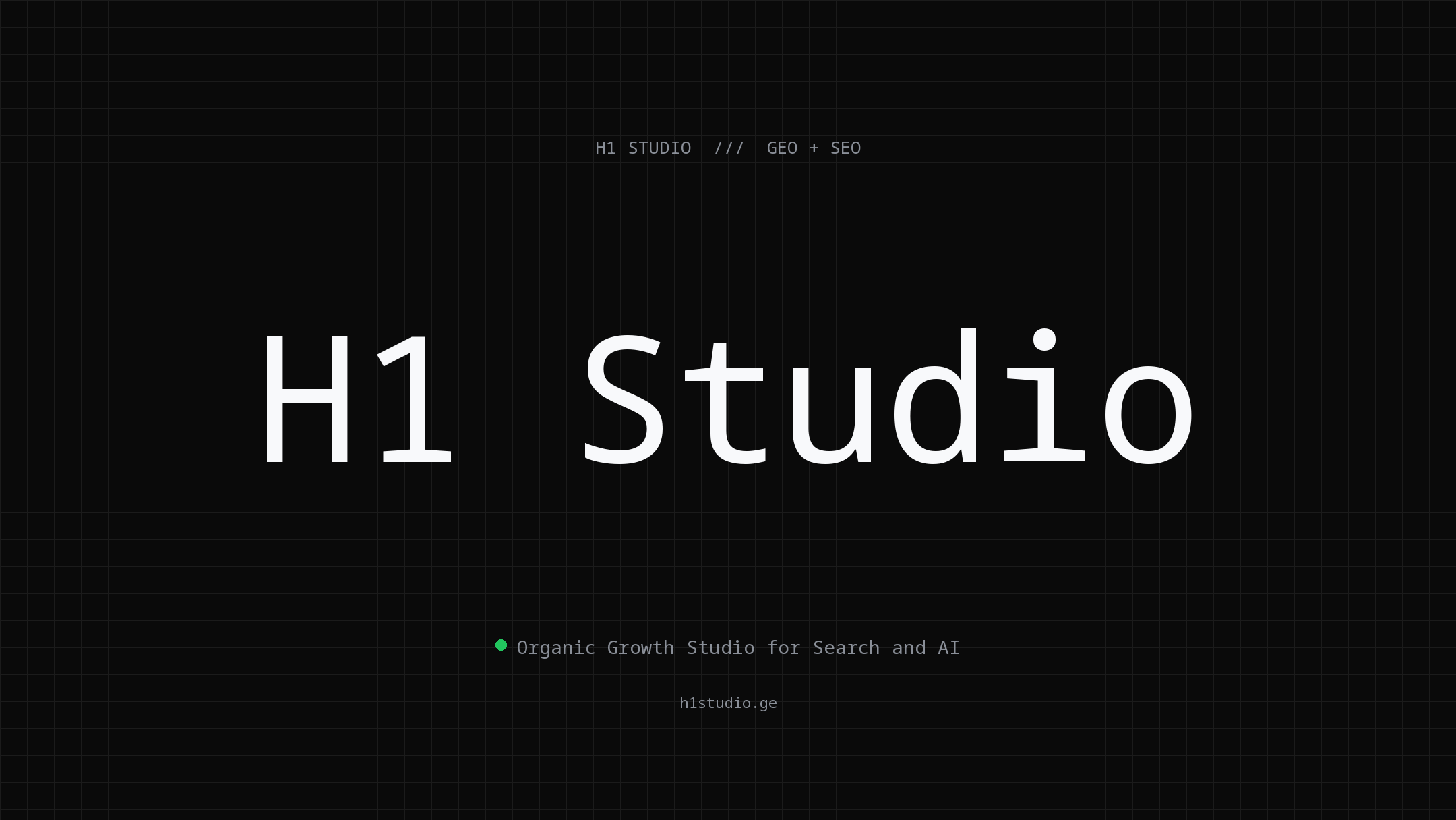 H1 Studio Google Business Profile cover dark